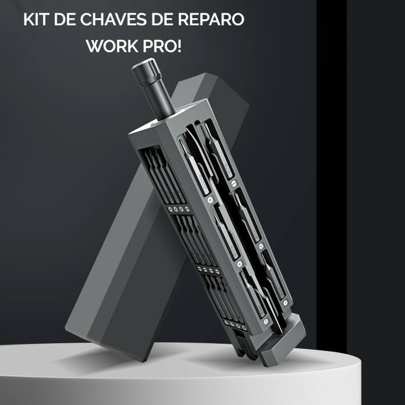 Kit Profissional de Chaves: Fenda, Phillips, Estrela, Allen - Work Pro