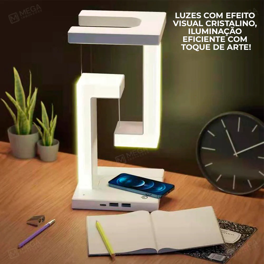 Luminária De Mesa em Led Com Carregador Sem Fio - Firenze