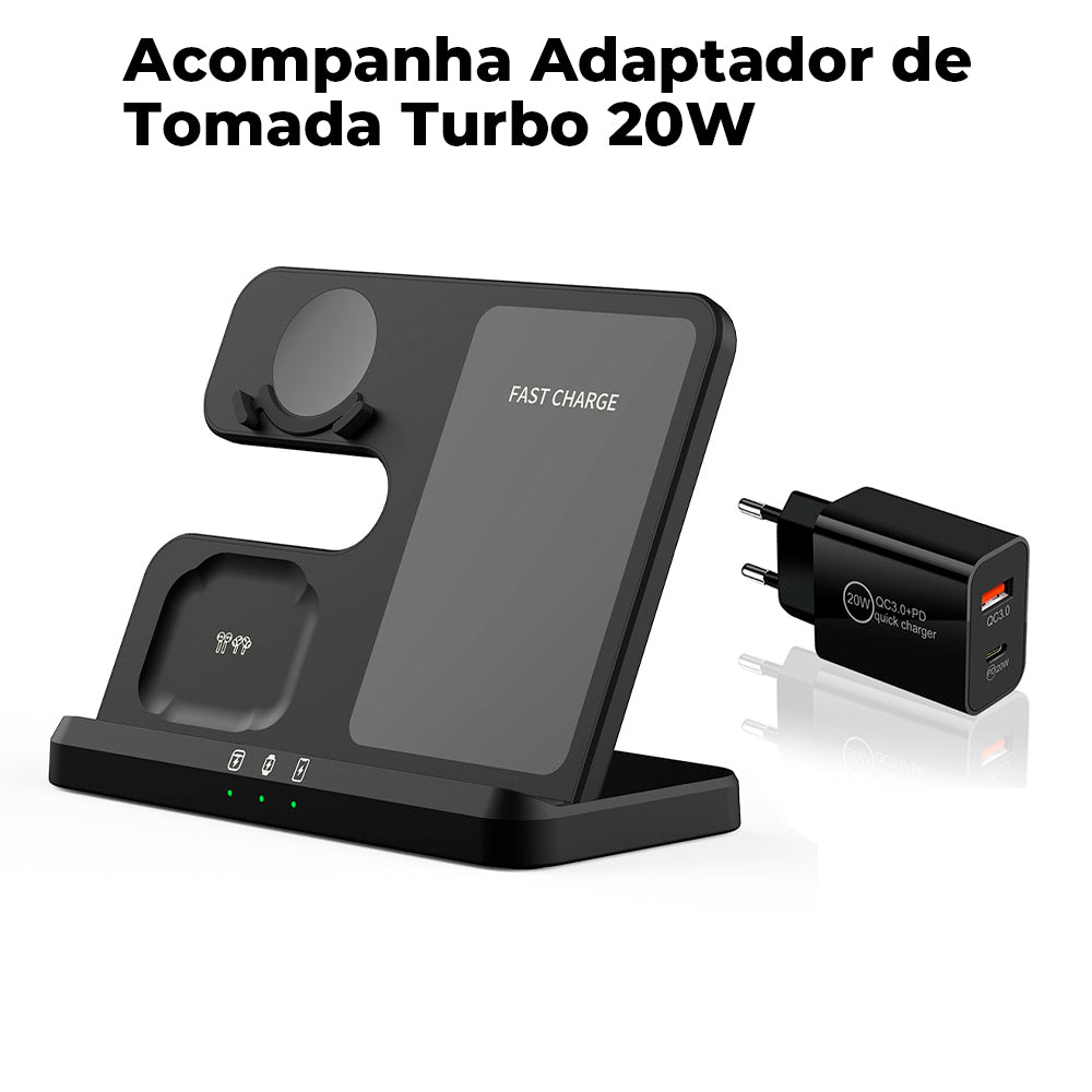 Carregador Wireless Smart Fast Ultra Rápido - 3 em 1 para Samsung